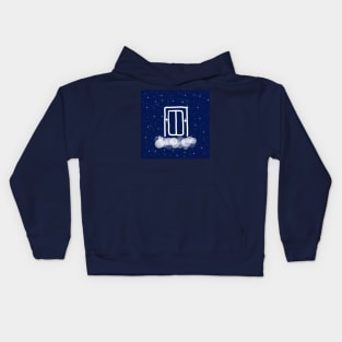 Elevator, lift, cabin, cabinet, doors, technology, light, universe, cosmos, galaxy, shine, concept Kids Hoodie